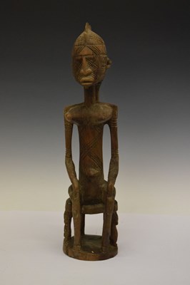 Lot 186 - Ethnographica - African tribal maternity figure, Bena Lulua, Congo