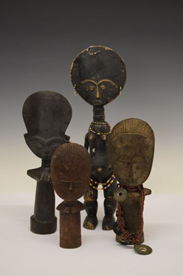 Lot 177 - Ethnographica - four African Akuaba fertility dolls, Ashanti (Asante), Ghana