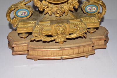 Lot 455 - Mid 19th Century French porcelain-mounted mantel clock