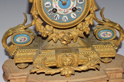 Lot 455 - Mid 19th Century French porcelain-mounted mantel clock