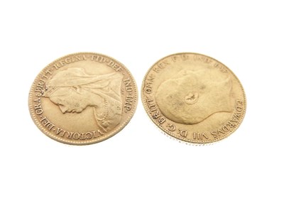 Lot 87 - Two gold half sovereigns
