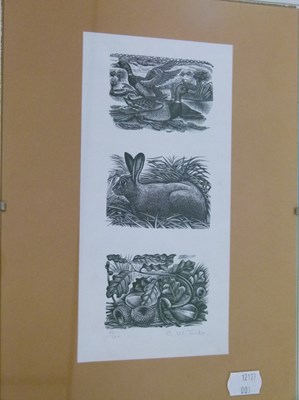 Lot 384 - George Tute (b.1933) - Three woodcuts on one sheet
