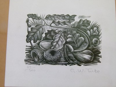 Lot 384 - George Tute (b.1933) - Three woodcuts on one sheet
