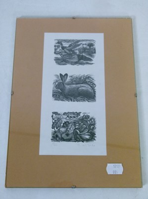 Lot 384 - George Tute (b.1933) - Three woodcuts on one sheet