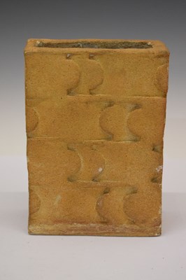 Lot 191 - Brian Lock - Serpentine abstract sculpture and late 20th Century brick vase