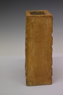 Lot 191 - Brian Lock - Serpentine abstract sculpture and late 20th Century brick vase