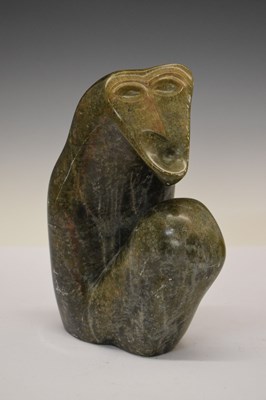 Lot 191 - Brian Lock - Serpentine abstract sculpture and late 20th Century brick vase