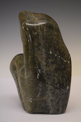 Lot 191 - Brian Lock - Serpentine abstract sculpture and late 20th Century brick vase