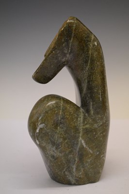 Lot 191 - Brian Lock - Serpentine abstract sculpture and late 20th Century brick vase