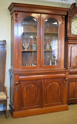 Lot 509 - Reproduction Victorian-style bookcase on cabinet base