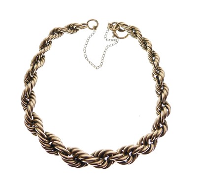 Lot 48 - 9ct gold graduated rope-link bracelet
