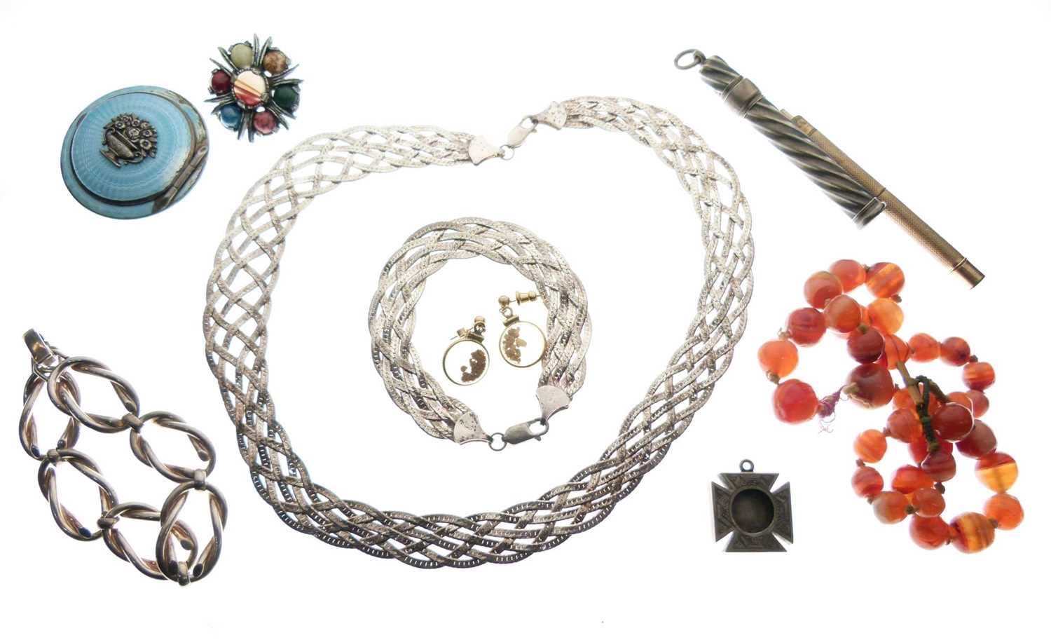 Lot 28 - Assorted costume jewellery including approx 117g assorted silver