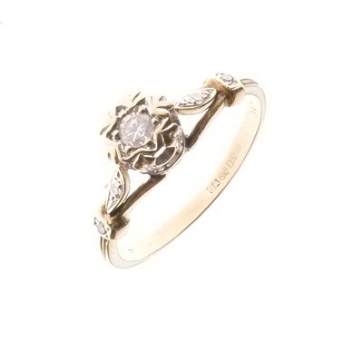 Lot 1 - 9ct gold single-stone diamond ring