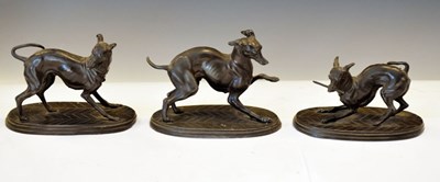 Lot 152 - Three whippet figures
