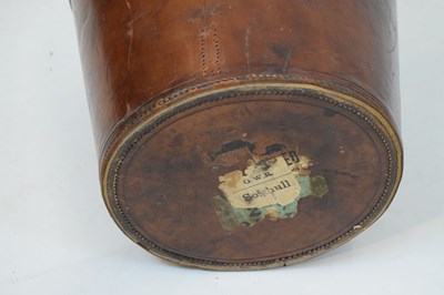 Lot 169 - Leather hatbox with two top hats