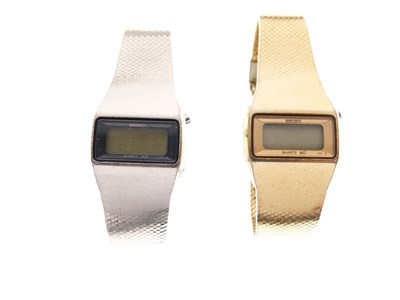 Lot 62 - Seiko -  Two lady's vintage quartz 'LC' digital wristwatches