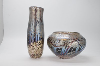 Lot 477 - Norman Stuart Clarke - Two 'Winterwood' studio glass vases
