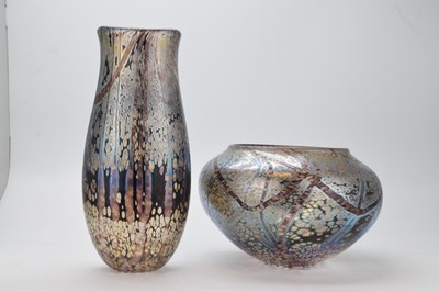 Lot 477 - Norman Stuart Clarke - Two 'Winterwood' studio glass vases
