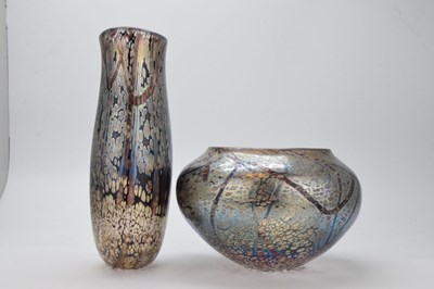 Lot 477 - Norman Stuart Clarke - Two 'Winterwood' studio glass vases