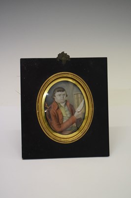 Lot 383 - George III miniature portrait on ivory of a gentleman