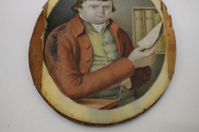 Lot 383 - George III miniature portrait on ivory of a gentleman