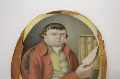 Lot 383 - George III miniature portrait on ivory of a gentleman