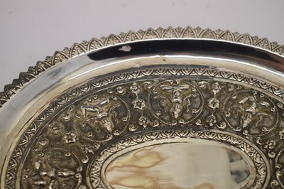 Lot 167 - Indian white metal oval tray