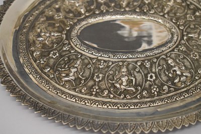 Lot 167 - Indian white metal oval tray