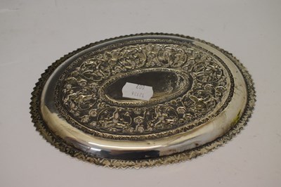 Lot 167 - Indian white metal oval tray