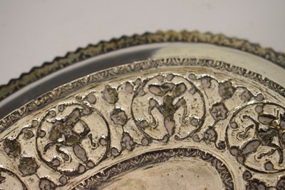 Lot 167 - Indian white metal oval tray