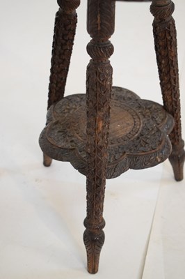 Lot 365 - Carved Indian tripod occasional table