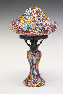 Lot 271 - Italian millefiore glass table lamp