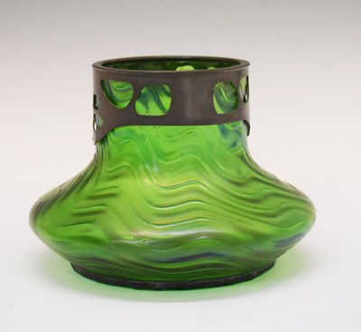 Lot 321 - Loetz-style green glass vase