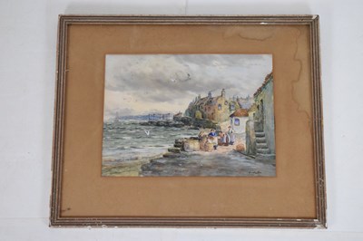 Lot 516 - John Hamilton Glass SSA (1890-1925) - Watercolour - Figures on a seafront