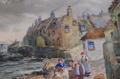 Lot 516 - John Hamilton Glass SSA (1890-1925) - Watercolour - Figures on a seafront