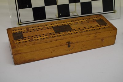 Lot 299 - Chess board and clock etc