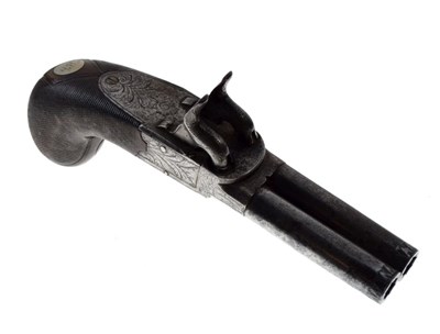 Lot 240 - A double-barrelled box-lock percussion travelling pistol