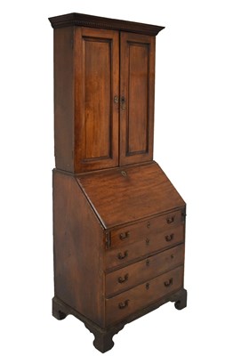 Lot 565 - George III mahogany bureau cabinet