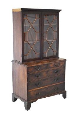 Lot 566 - 19th Century mahogany cabinet on chest