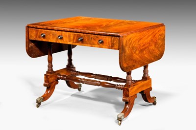 Lot 547 - 19th Century mahogany sofa table with double stretcher