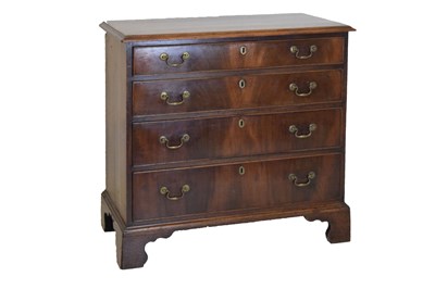 Lot 575 - George III mahogany chest of four long drawers