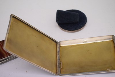 Lot 119 - Art Deco silver cigarette case, agate box and Concorde photo frame