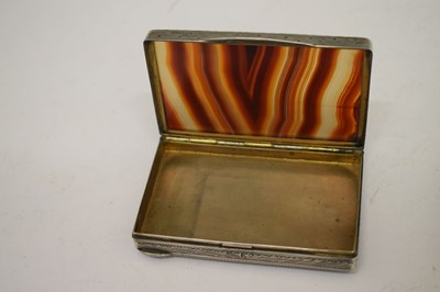 Lot 119 - Art Deco silver cigarette case, agate box and Concorde photo frame