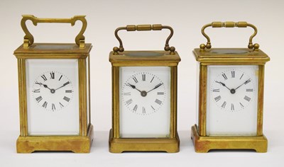 Lot 443 - Three carriage timepieces