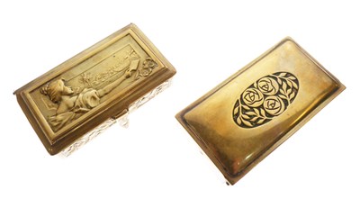 Lot 211 - Two brass stamp boxes