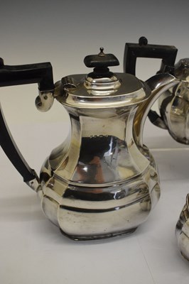 Lot 161 - Art Deco four-piece silver tea set