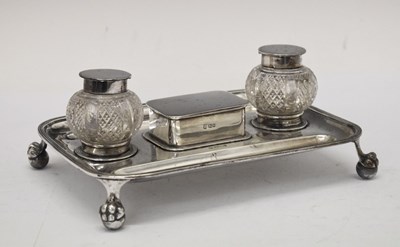 Lot 154 - Edwardian silver desk stand