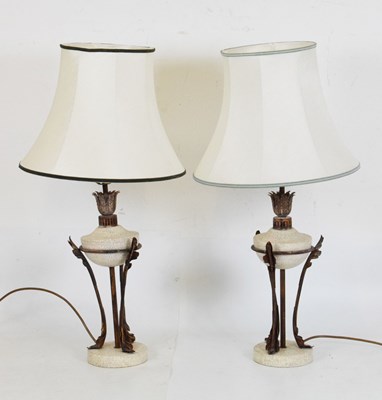 Lot 496 - Pair of late 20th Century table lamps