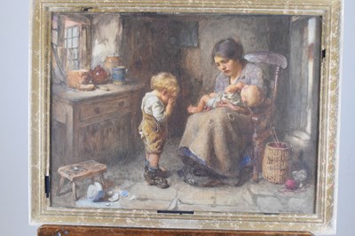 Lot 410 - John Henry Henshall RWS (1856-1928) - Watercolour - 'Spilled milk'