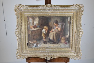 Lot 410 - John Henry Henshall RWS (1856-1928) - Watercolour - 'Spilled milk'